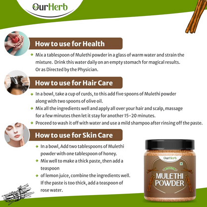 OurHerb Mulethi Powder Face Pack For Skin, Hair With Natural Pigmentation
