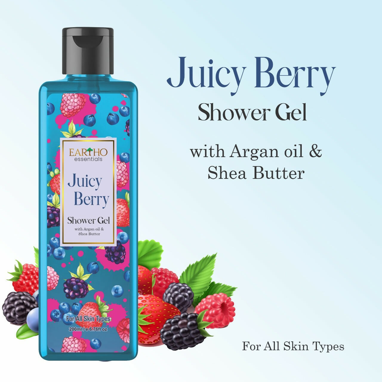 Eartho Essentials Juicy Berry Fusion Ayurvedic Shower Gel