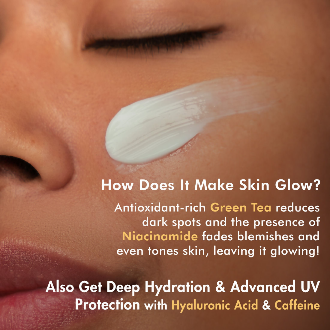 mCaffeine Daily Glow Sunscreen SPF50 PA++++ With Niacinamide & Green Tea