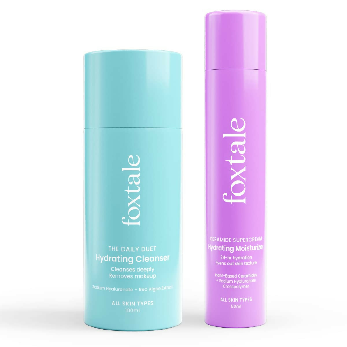 Foxtale Hydration Skin Care Kit: Cleanser Face Wash + Ceramide Supercream Moisturizer