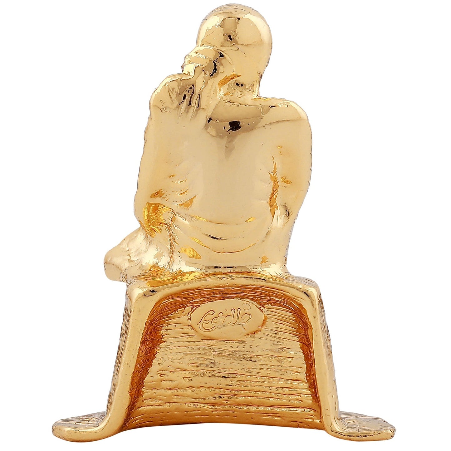 Estele Gold -Polished Divine Sirdi Sai Baba Idol with Sitting Position for Pooja/Gifts/Car decor