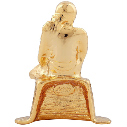 Estele Gold -Polished Divine Sirdi Sai Baba Idol with Sitting Position for Pooja/Gifts/Car decor