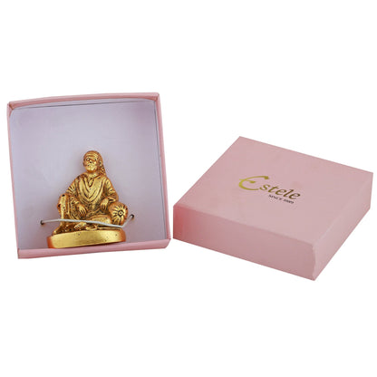 Estele God-Plated Sirdi Wale Sai Baba Idol for Home/Car decor