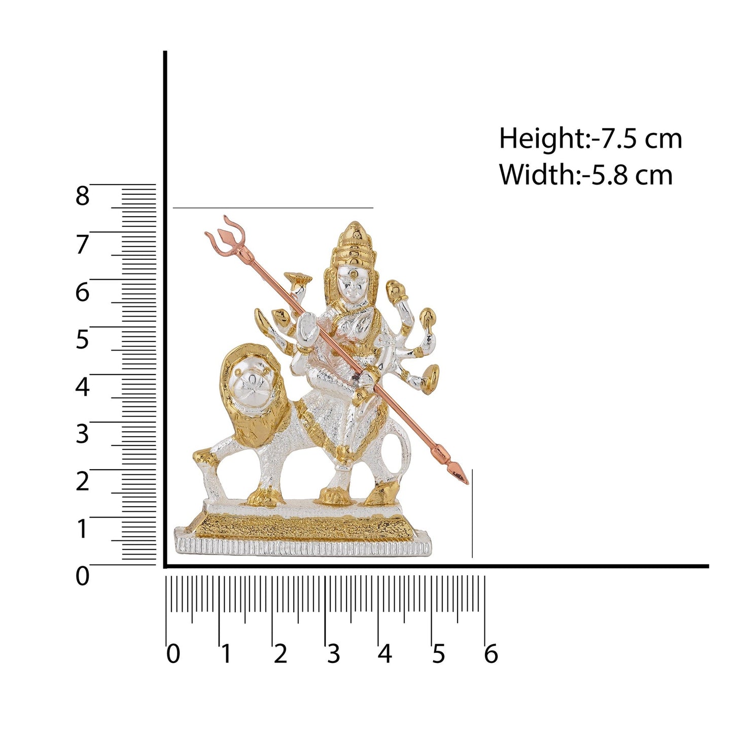 Estele Gold-Polished Religious goddess Durga Ma Idol for Pooja & Car decor
