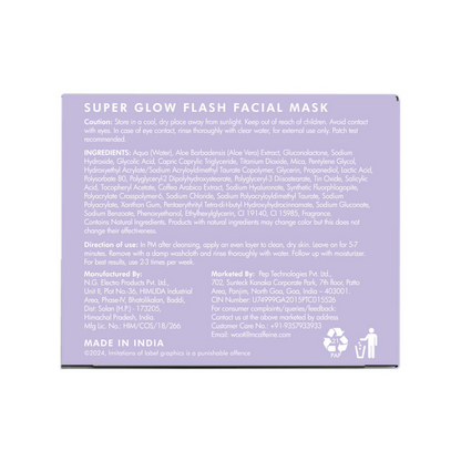 mCaffeine Super Glow Flash Facial 25% AHA+BHA+PHA Face Mask