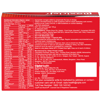 Cipla Maxirich Daily Multivitamin Softgel For Energy Immunity & Performance