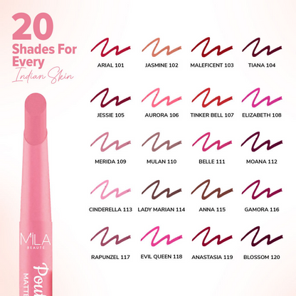 Mila Beaute Pout It Out Long Lasting & Matte Finish Lip Crayon Lipstick - Maleficent