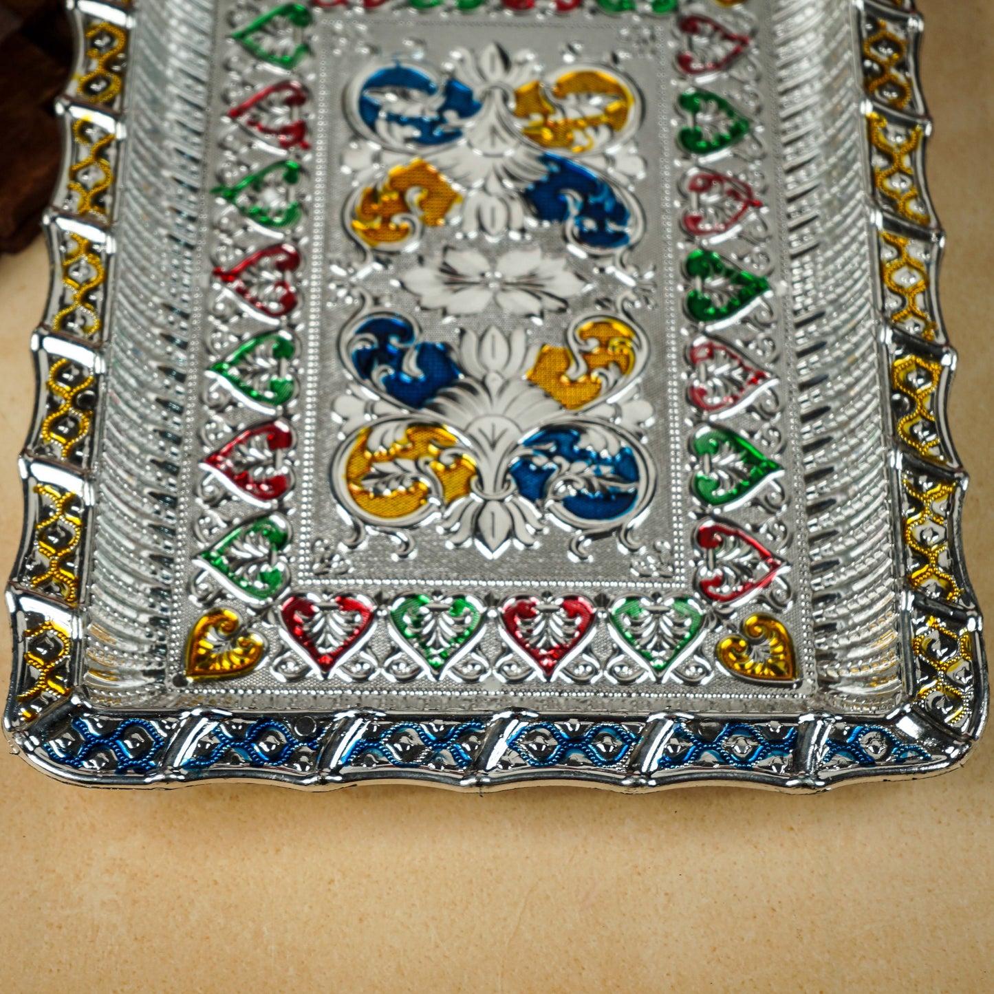 Buy Sri Rudra Square Meenakari Tray (SR 03477)