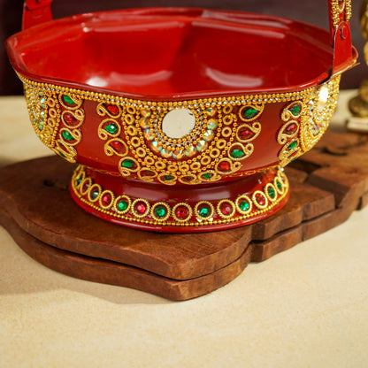 Sri Rudra Decorative Steel Pooja Basket (SR 00717)