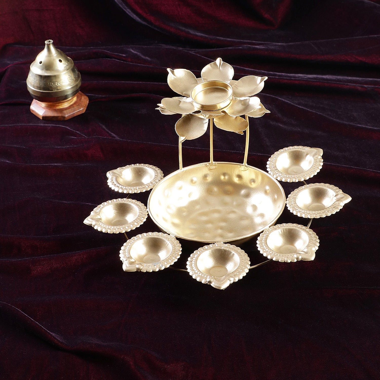 Buy Sri Rudra Lotus Diya (SR03259)