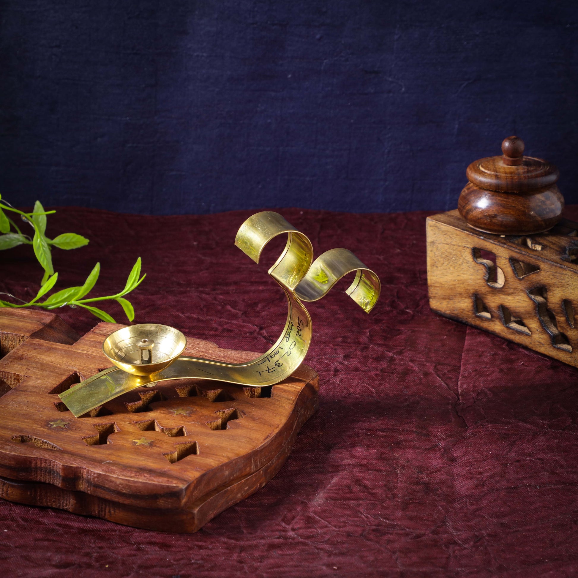 Buy Sri Rudra Om Brass Diya (SR 02371)