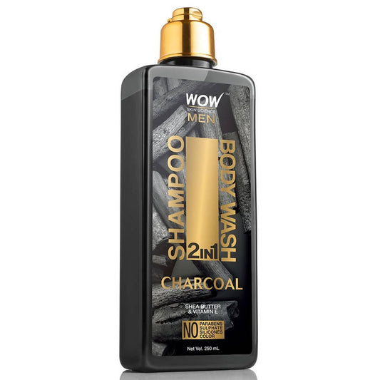 Wow Skin Science Men Charcoal 2 in 1 Body Wash And Shampoo - DrMediCart