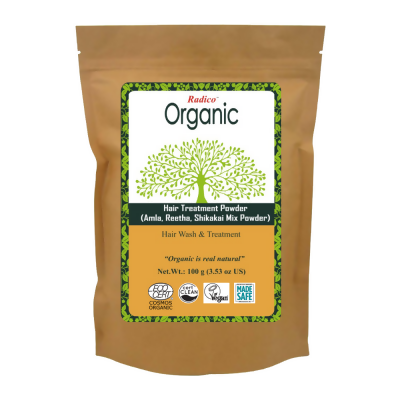 Buy Radico Organic Amla Reetha Shikakai Mix Hair Treatment Powder from DrMediCart, Ship from India to USA