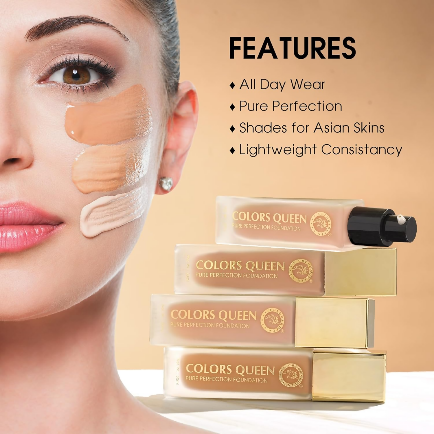 Colors Queen Pure Perfection Foundation – 03 Natural Beige