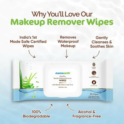 Mamaearth Micellar Gentle Makeup Remover Wipes