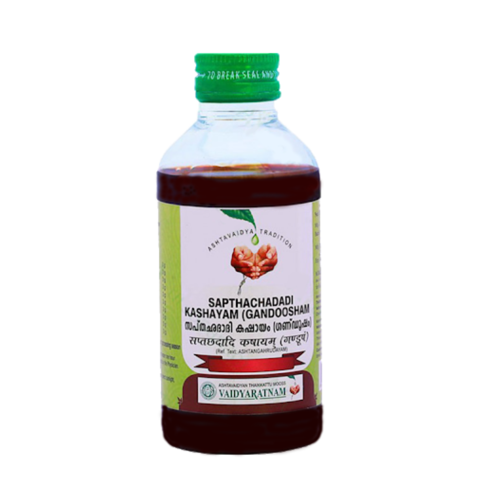 Buy Vaidyaratnam Sapthachadadi Kashayam (GANDOOSHAM) from DrMediCart, Ship from India to USA