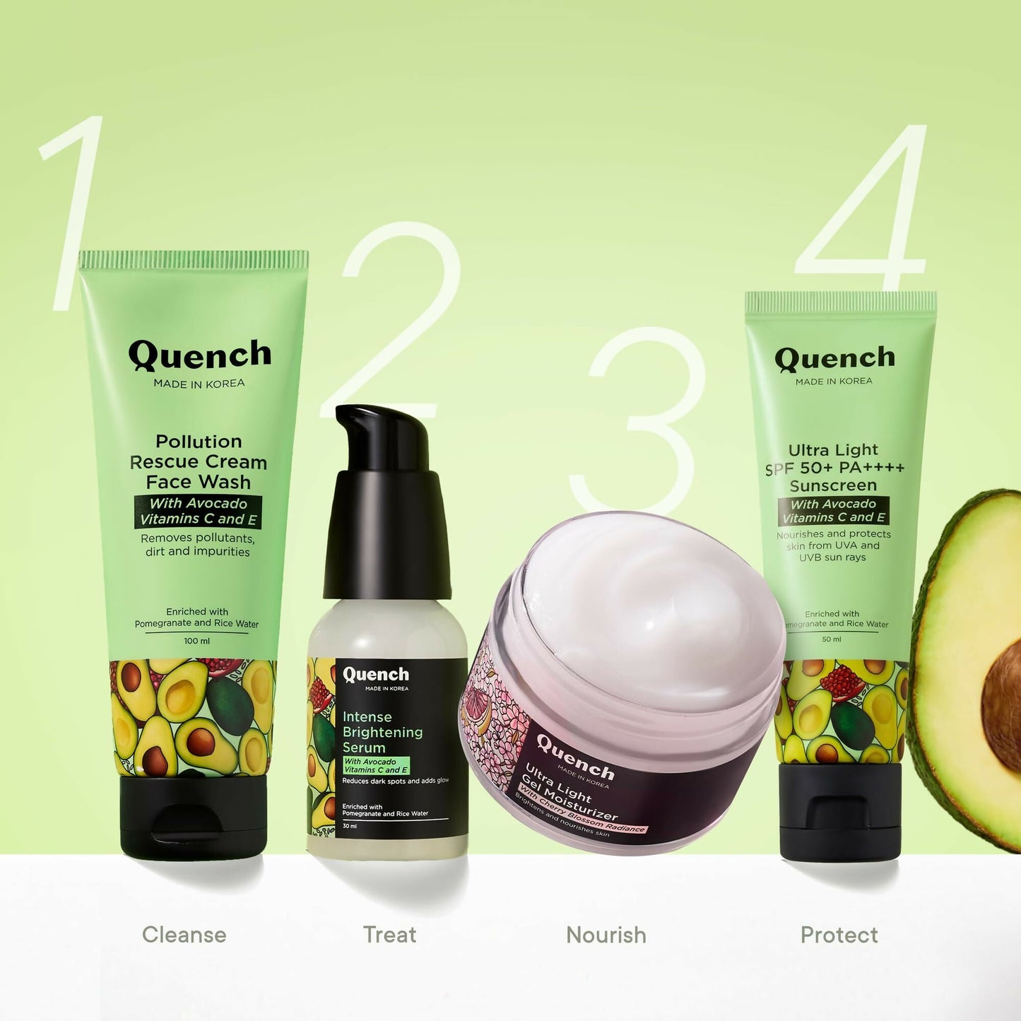 Quench Vitamin E Ultra Light SPF 50+ PA++++ Sunscreen for Glowing Skin - Korean Skincare