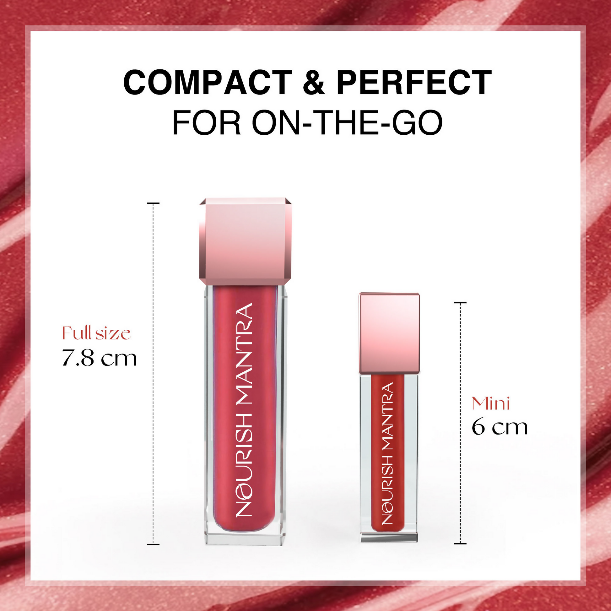 Nourish Mantra Liquid Lipstick Creamy Matte with SPF/ Water Proof, Smudge Proof Shade Masoom Pink-Ishq Vala Red