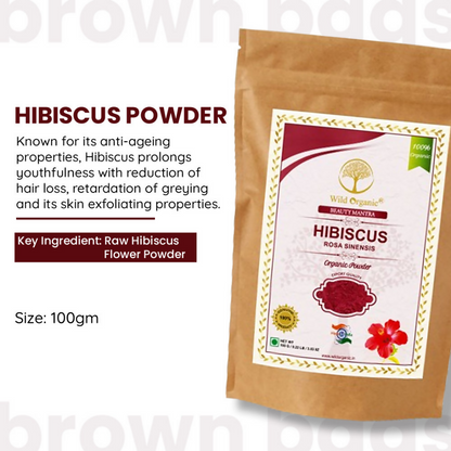 Wild Organic Hibiscus Flower Powder For Skin And Hair Care