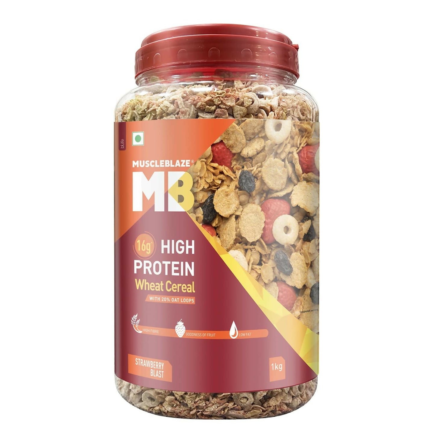 Buy MuscleBlaze 16g High Protein Wheat Cereal - Strawberry Blast from DrMediCart, Ship from India to USA