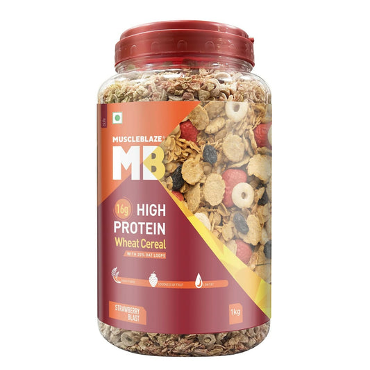 Buy MuscleBlaze 16g High Protein Wheat Cereal - Strawberry Blast from DrMediCart, Ship from India to USA