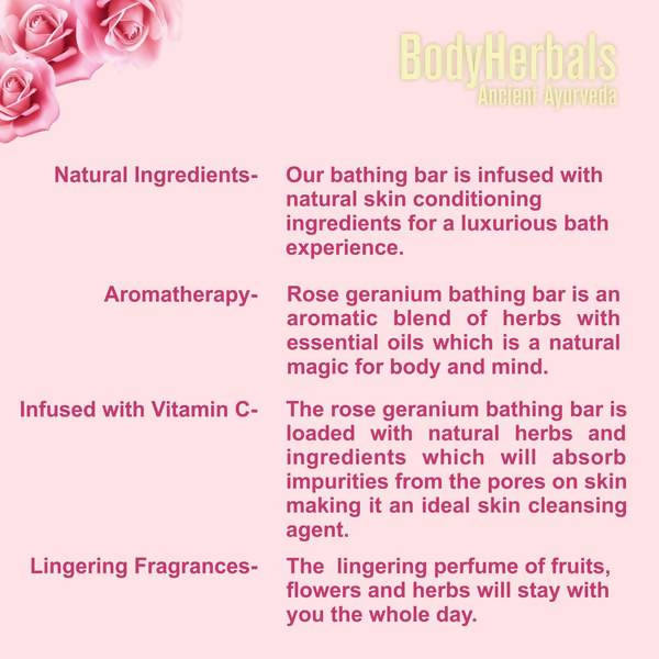 Bodyherbals Romance, Hand Made Rose & Geranium Bathing Bar