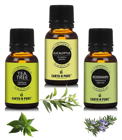 Earth N Pure Essential Oils (Eucalyptus, Rosemary & Tea Tree)