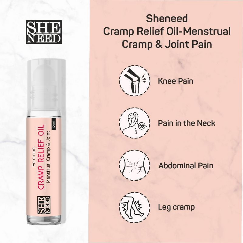 SheNeed Feminine Cramp Relief Oil for Period Cramps & Leg cramps