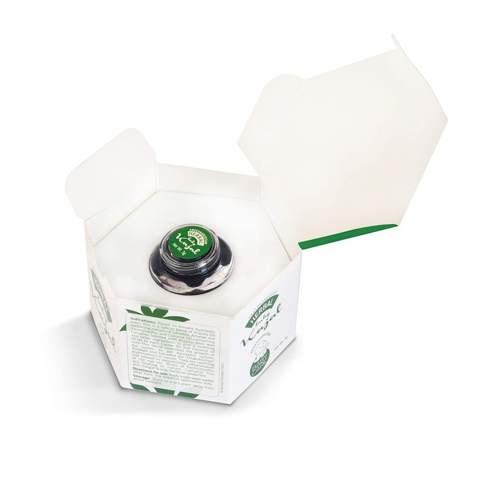 Sreedhareeyam Ayurveda Herbal Baby Kajal, for Babies and Adults with Gooseberry, Sahadevi, Yashtimadhu and Castor Oil