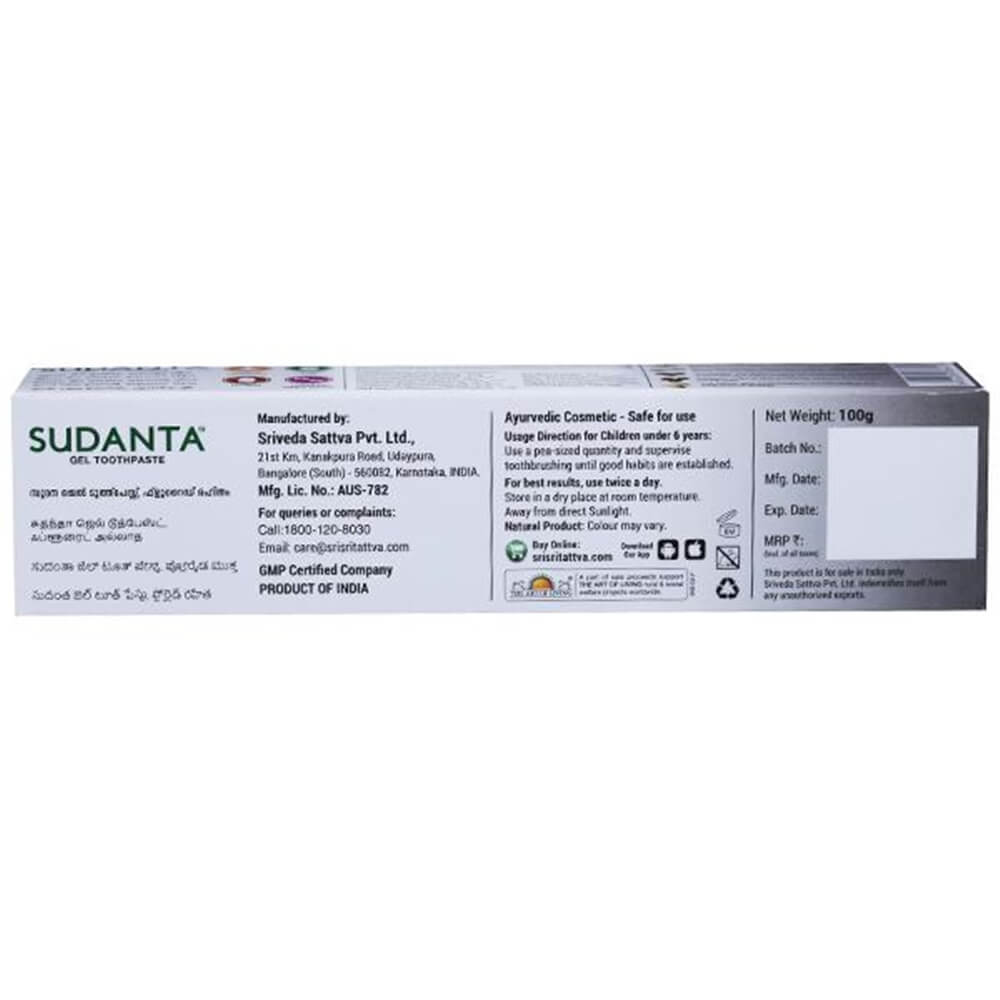 Sri Sri Tattva Sudanta Gel Tooth Paste With Charcoal & Salt