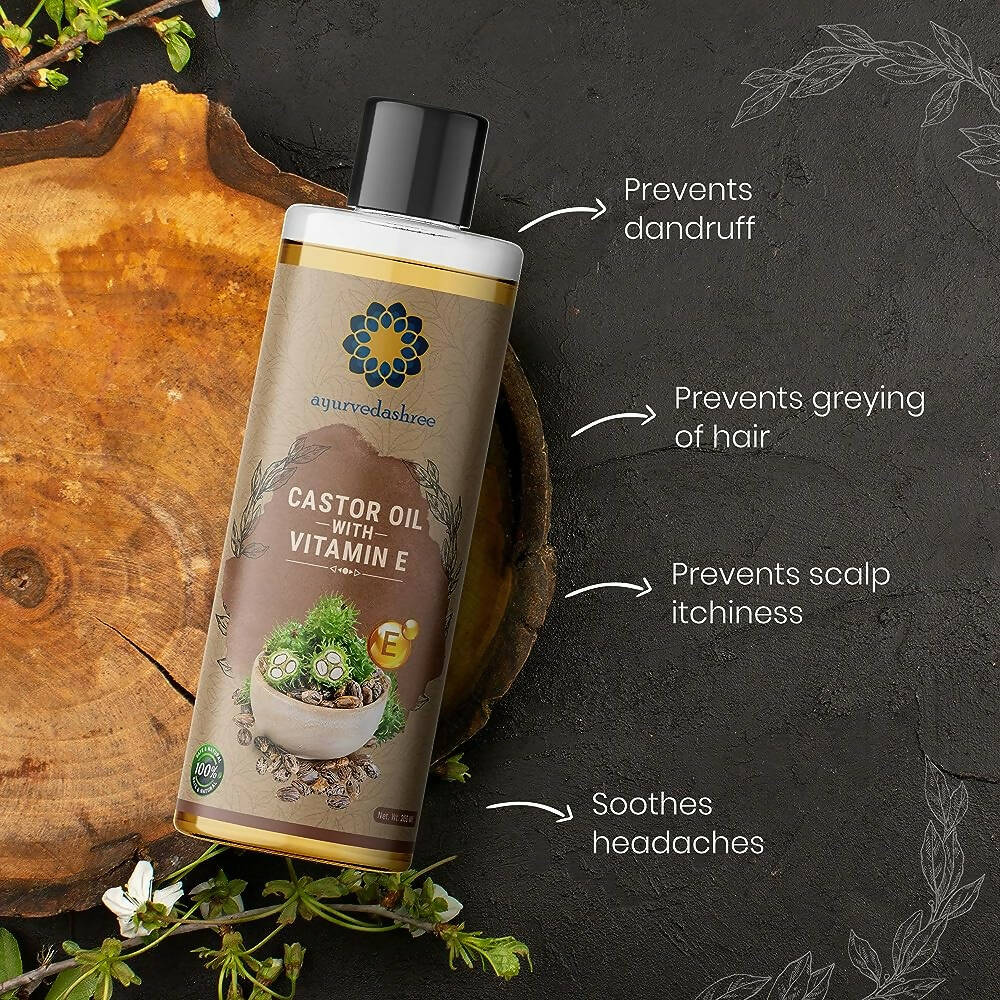 Ayurvedashree Cold-Pressed Castor Oil with Vitamin E
