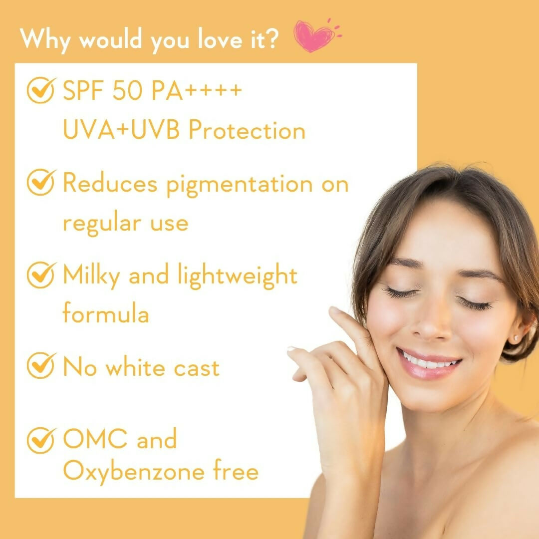 Wishcare Vitmain C Pure Glow Milk Sunscreen SPF 50 - Drmedicart