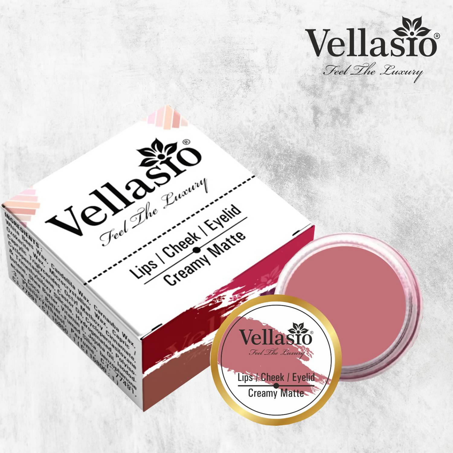 Vellasio Vegan Lip and cheek tint - Total brown
