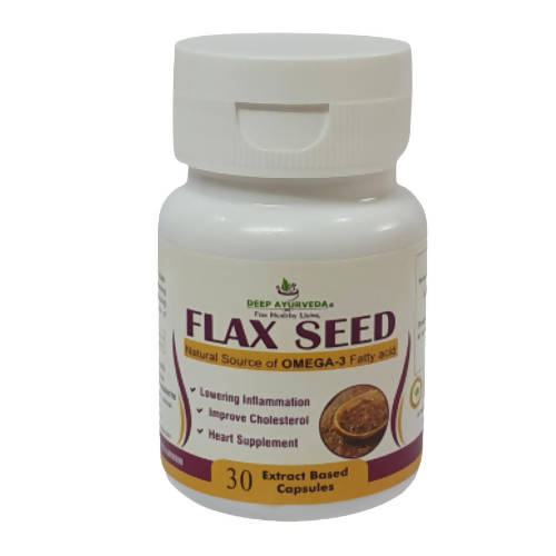 Buy Deep Ayurveda Flax Seed 500mg Veg Capsules from DrMediCart, Ship from India to USA