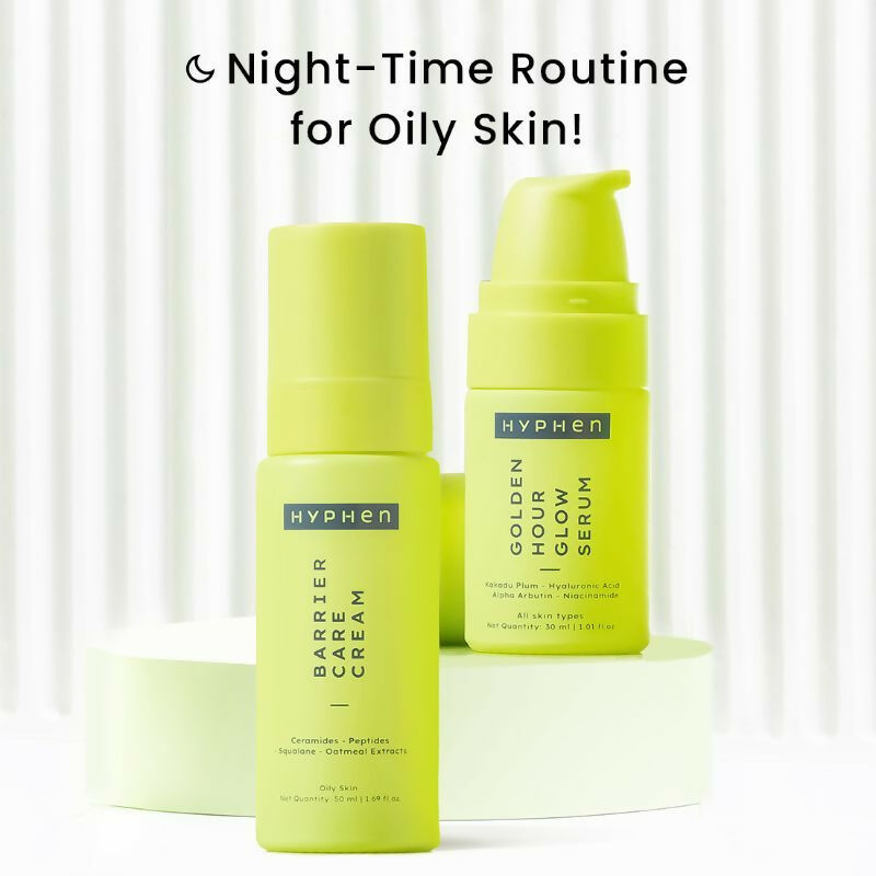 Hyphen By Kriti Sanon Daily Night Care Routine with Glow Serum & Barrier Care Cream For Oily & Combination Skin