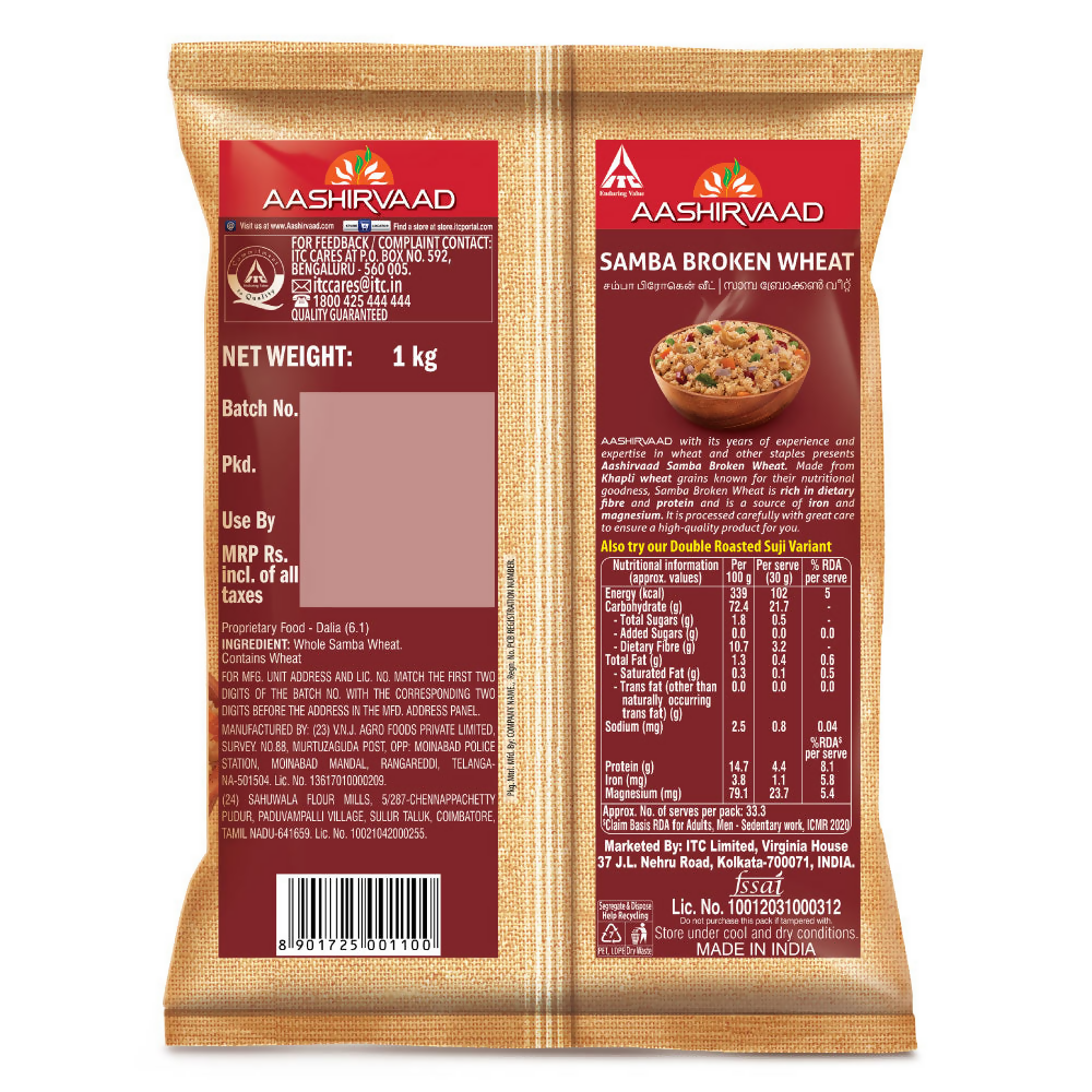 Aashirvaad Samba Broken Wheat Rava - Drmedicart