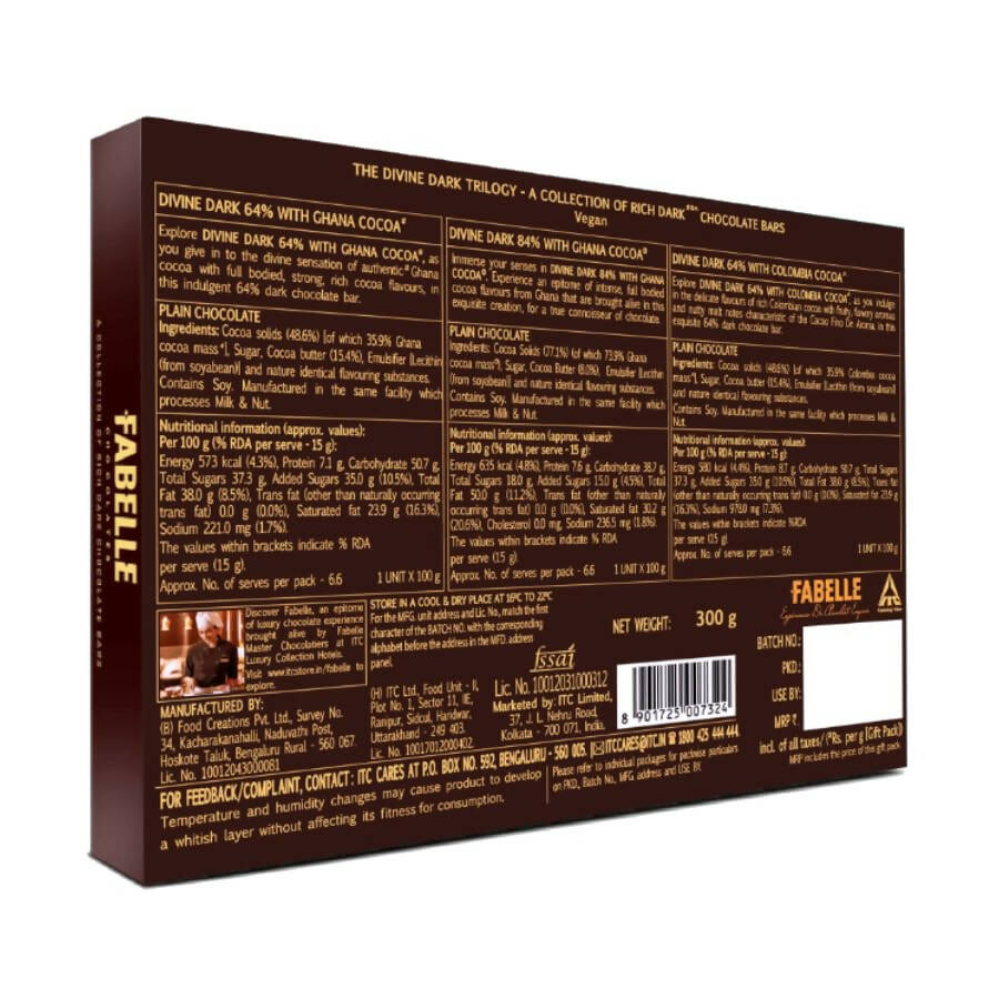 Fabelle Divine Dark Trilogy Chocolate Gift Pack