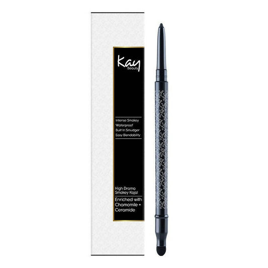 Kay Beauty Waterproof Smokey Kajal with Smudger - Raven Hue - DrMediCart