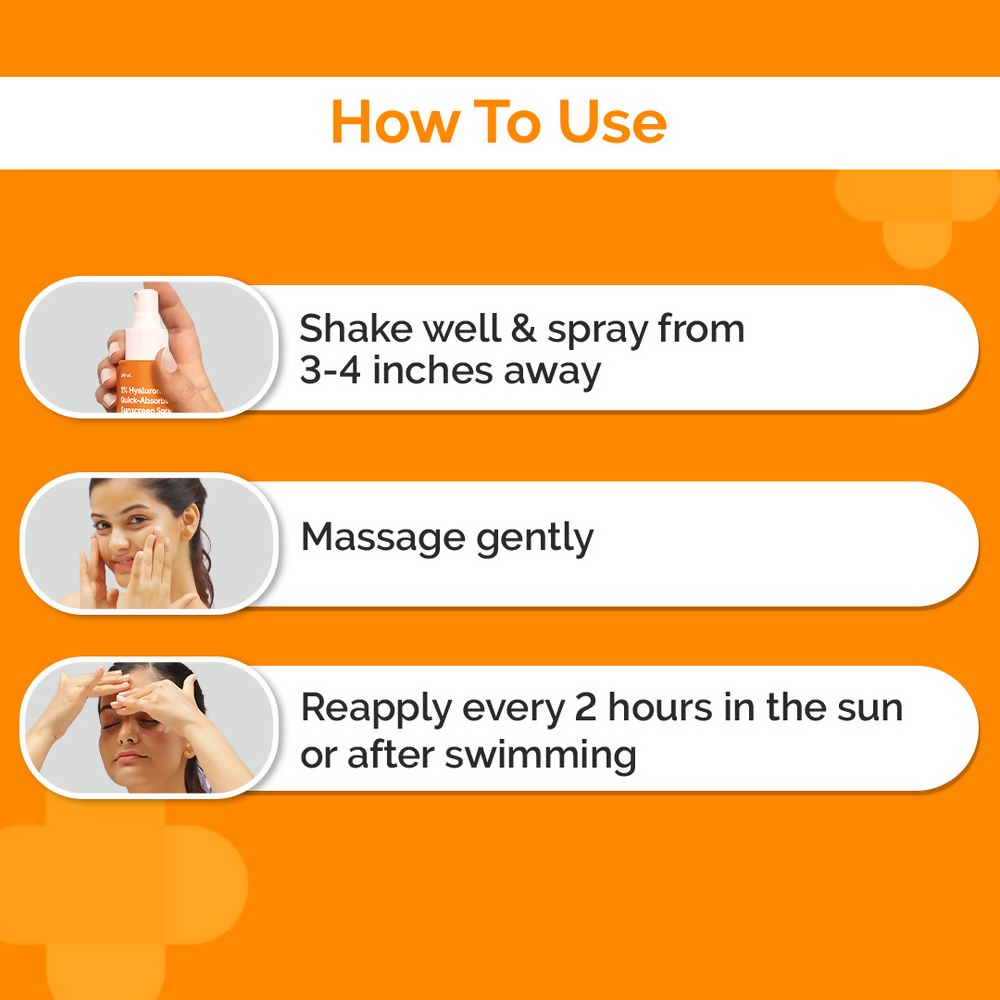 The Derma Co 1% Hyaluronic Quick-Absorbing Sunscreen Spray with Hyaluronic Acid & Vitamin E