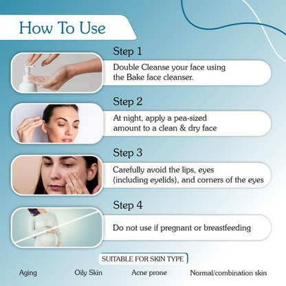 Buy Bake 0.6% Retinol Mid Strength Face Serum With 2% Multi Peptide & Vitamin E from DrMediCart, Ship from India to USA