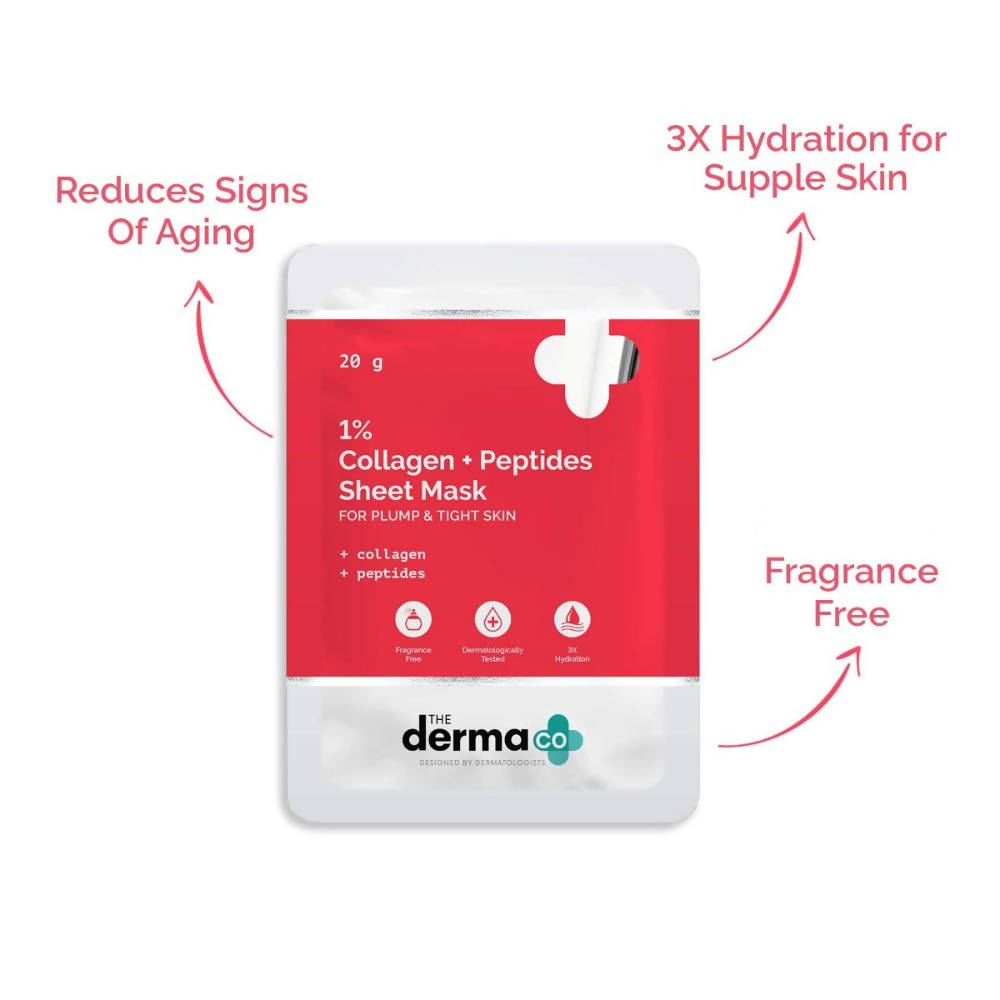 The Derma Co 1% Collagen + Peptides Sheet Mask - Drmedicart