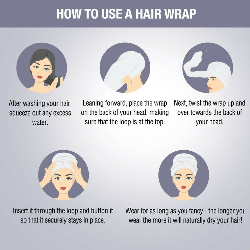 Nykaa Naturals Microfiber Hair Wrap for Frizz Free & Shiny Hair - Grey