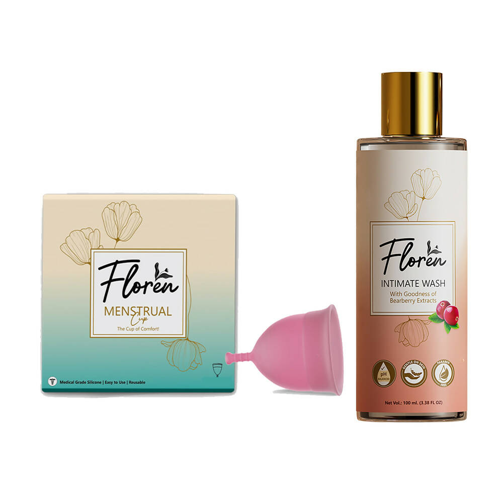 Floren Reusable Menstrual Cup with Intimate Wash for Women - DrMediCart