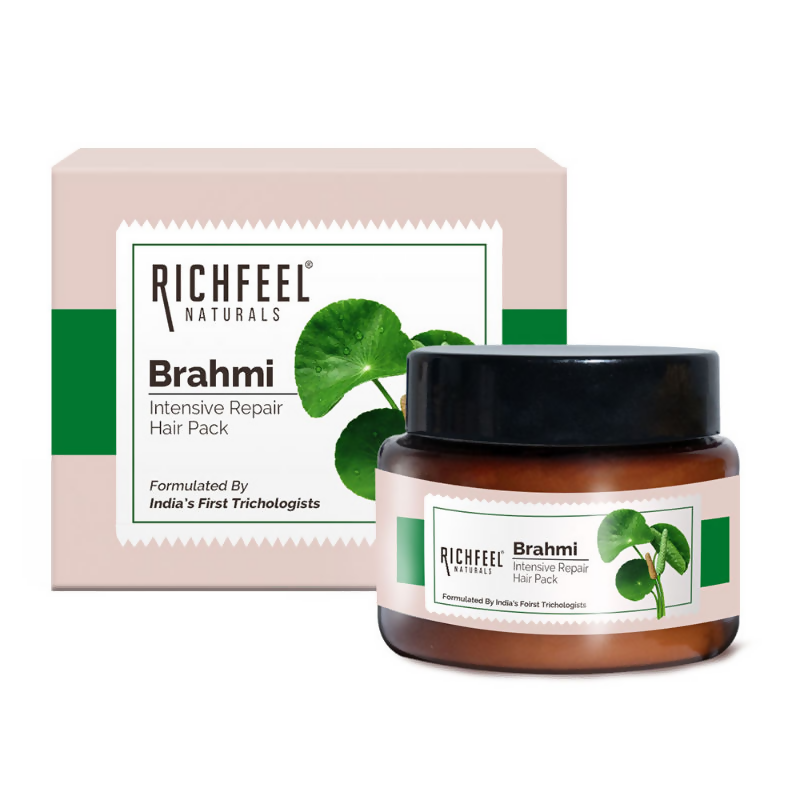 Richfeel Brahmi Hair Pack - Controls Hair Fall, Repairs Damage, Split Ends & Deeply Conditions