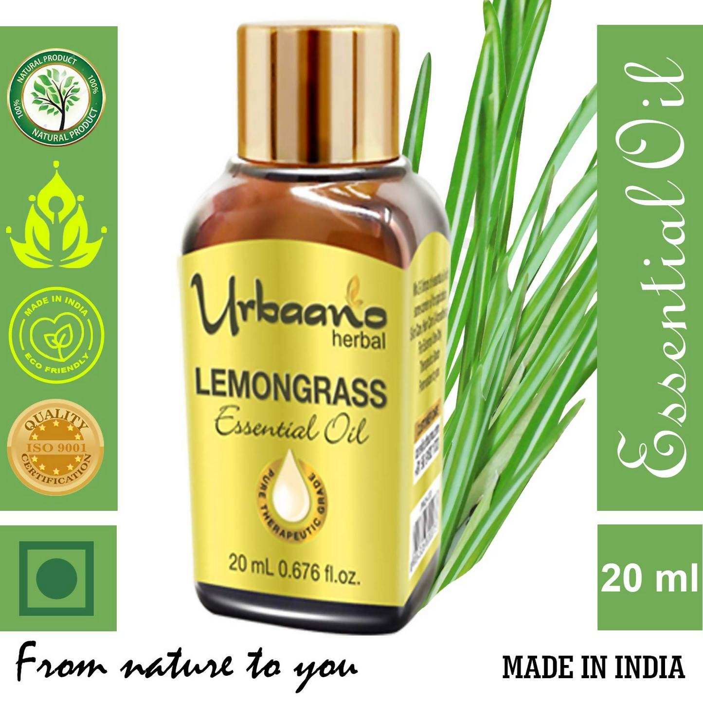 Urbaano Herbal Lemongrass Essential Oil