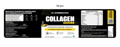 Reformulate CollaGen Plus+ Improves Bone Health Hydrolyzed Collagen I Hair I Skin I Nails I Bones I Joints I Non-Veg I Pine Apple