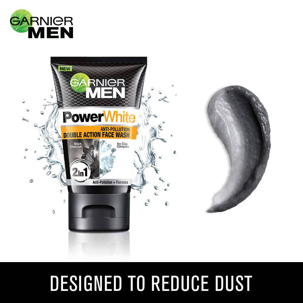 Garnier Men Power White Anti-Pollution Double Action Facewash