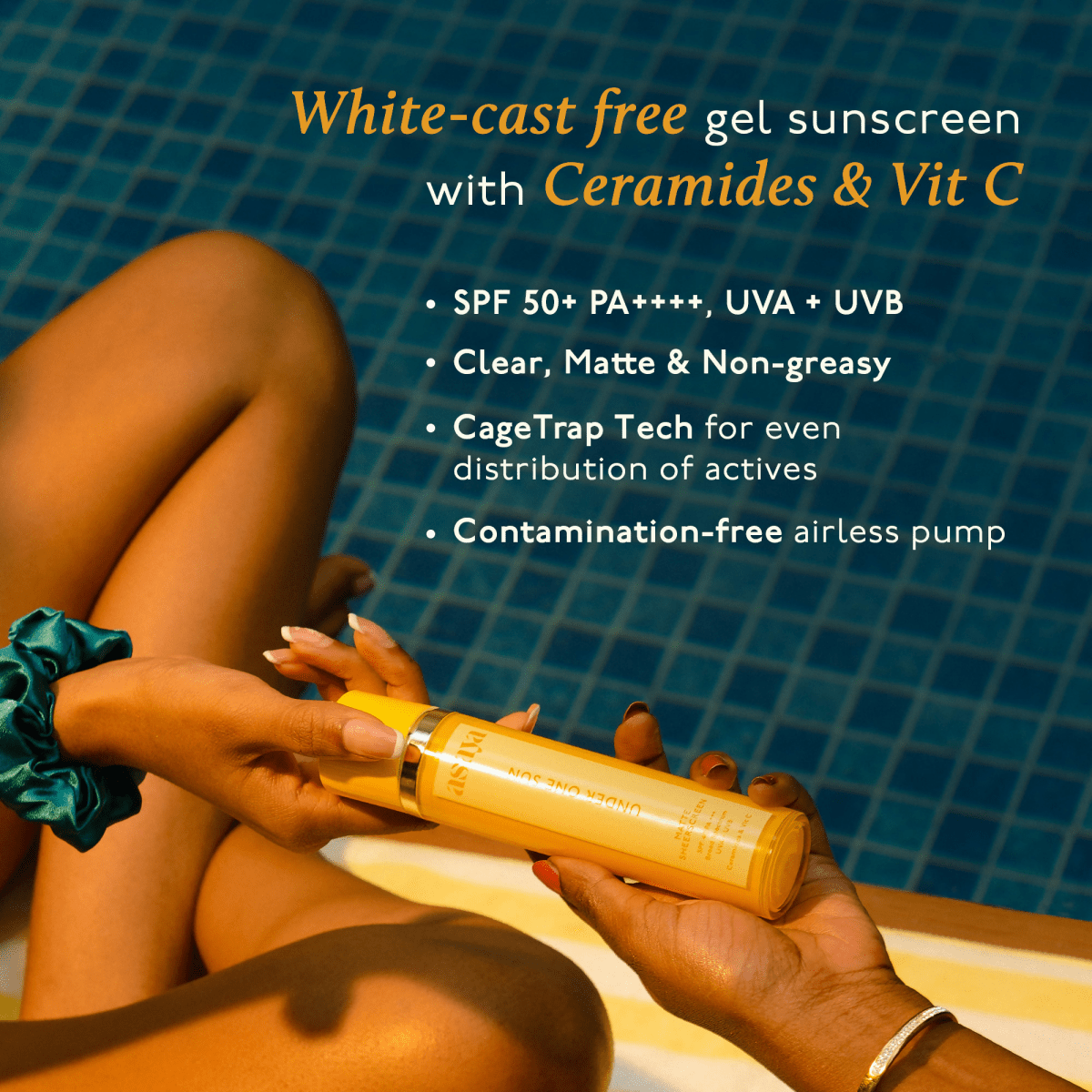 Asaya Vitamin C & Ceramide Sunscreen SPF 50+ PA++++, Invisible Gel Sunscreen For Face