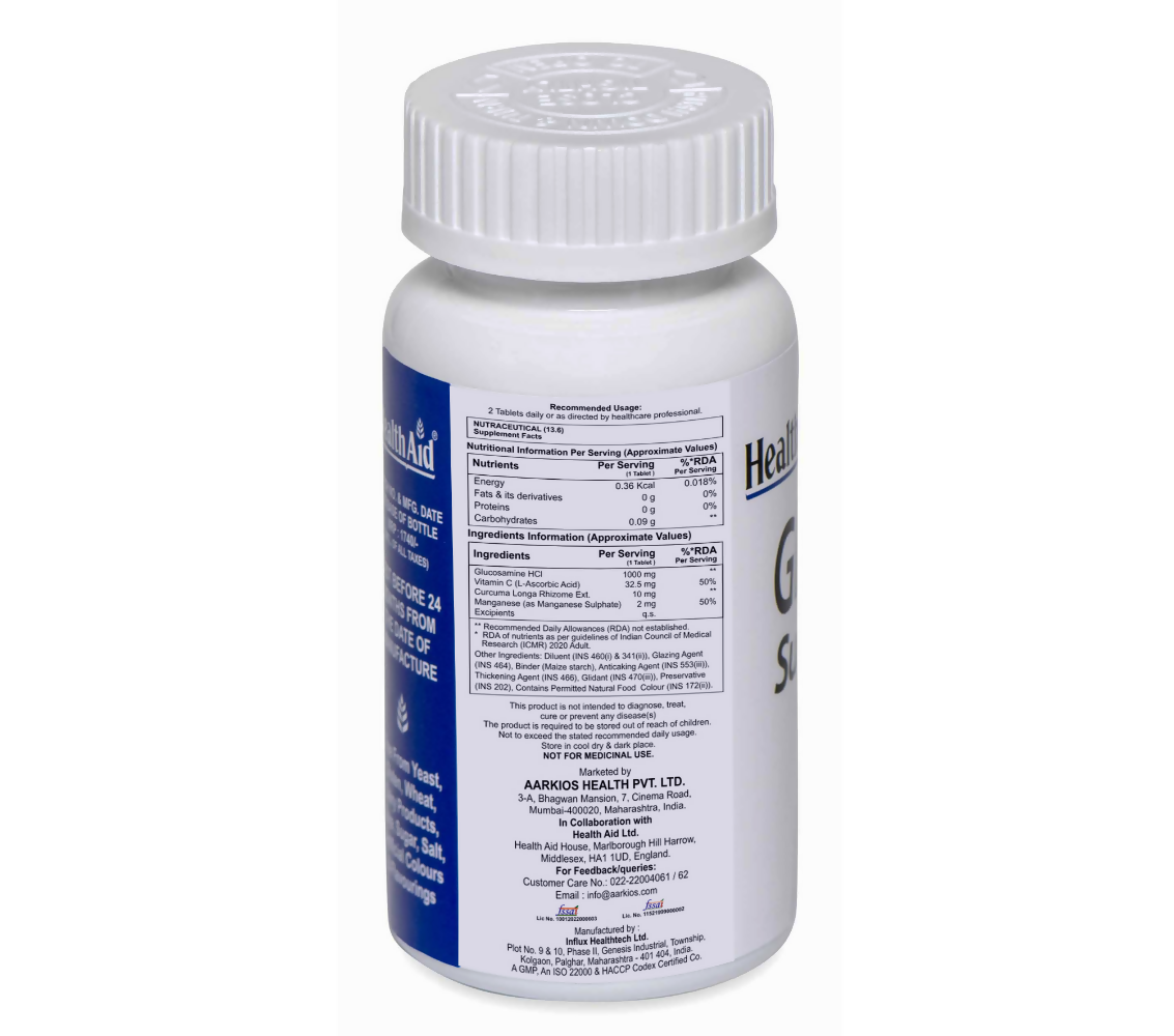 HealthAid Glucosamine HCL 1000 mg Tablets