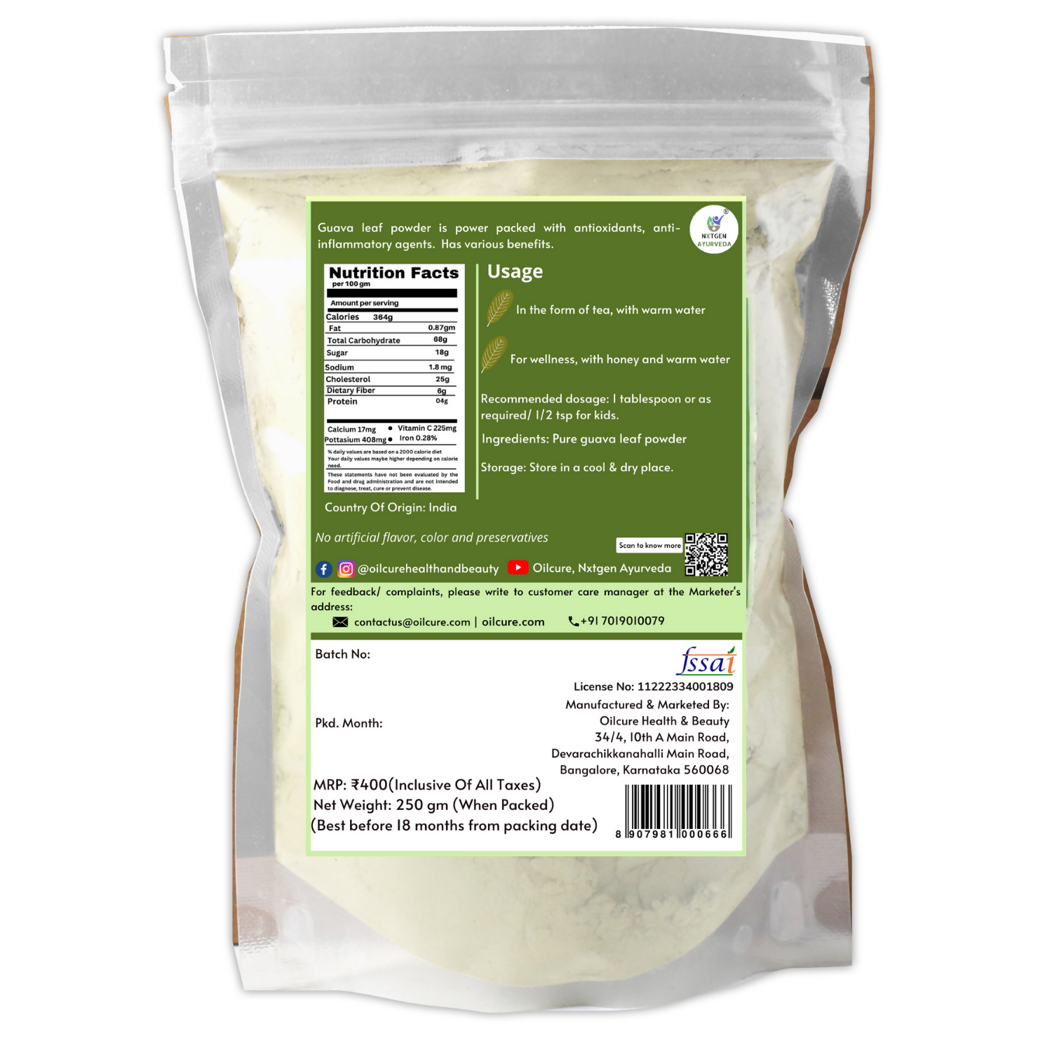 Nxtgen Ayurveda Guava Leaves Powder